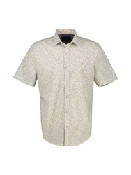LERROS Kurzarmhemd Khaki/Beige/Weiß