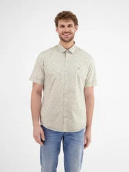 LERROS Kurzarmhemd Khaki/Beige/Weiß