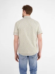 LERROS Kurzarmhemd Khaki/Beige/Weiß