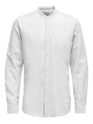 ONLY & SONS Langarmhemd Caiden Grau/Weiß/Hellgrau
