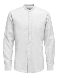 ONLY & SONS Langarmhemd Caiden Grau/Weiß/Hellgrau