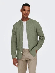 ONLY & SONS Langarmhemd Caiden Dunkelgrün/Grün/Khaki