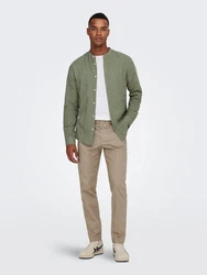 ONLY & SONS Langarmhemd Caiden Dunkelgrün/Grün/Khaki