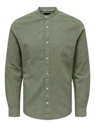 ONLY & SONS Langarmhemd Caiden Dunkelgrün/Grün/Khaki