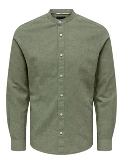 ONLY & SONS Langarmhemd Caiden Dunkelgrün/Grün/Khaki