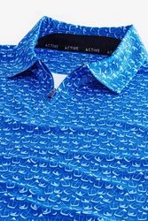 Next Poloshirt Golf Polo-Shirt mit Print Blau