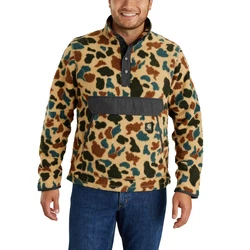 Carhartt Relaxed Fit Fleece Pullover Braun/Lila/Dunkelgrün