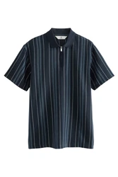 Next Poloshirt mit vertikalen Streifen Dunkelblau/Blau/Hellblau