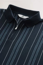 Next Poloshirt mit vertikalen Streifen Dunkelblau/Blau/Hellblau