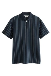 Next Poloshirt mit vertikalen Streifen Dunkelblau/Blau/Hellblau