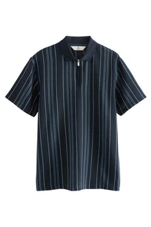 Next Poloshirt mit vertikalen Streifen Dunkelblau/Blau/Hellblau
