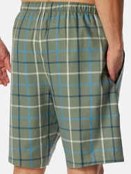 Schiesser Pyjamahose Bermuda Mix Relax Grün/Dunkelgrün/Grau