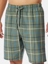Schiesser Pyjamahose Bermuda Mix Relax Grün/Dunkelgrün/Grau