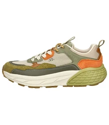 Jeep Sneaker Lederimitat/Textil Dunkelgrün/Khaki/Beige/Grün