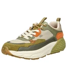 Jeep Sneaker Lederimitat/Textil Dunkelgrün/Khaki/Beige/Grün
