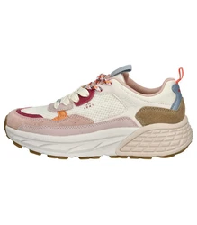 Jeep Sneaker Lederimitat/Textil Beige/Rosa/Braun