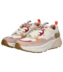 Jeep Sneaker Lederimitat/Textil Beige/Rosa/Braun
