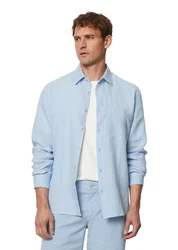 Marc O'Polo Leinenhemd im klassischen Look Hellblau