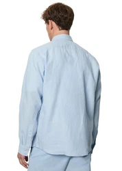 Marc O'Polo Leinenhemd im klassischen Look Hellblau