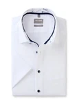 OLYMP Kurzarmhemd Luxor comfort fit Weiß/Creme/Hellblau