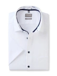 OLYMP Kurzarmhemd Luxor comfort fit Weiß/Creme/Hellblau