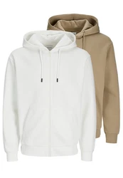 Jack & Jones Hoodie Bradley 2er Pack Khaki/Beige/Weiß/Creme