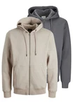 Jack & Jones Hoodie Bradley 2er Pack Hellgrau/Braun/Beige/Grau/Khaki Jack & Jones Hoodie Bradley 2er Pack Hellgrau/Braun/Beige/Grau/Khaki