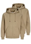 Jack & Jones Hoodie Bradley 2er Pack Braun/Khaki/Beige Jack & Jones Hoodie Bradley 2er Pack Braun/Khaki/Beige
