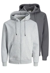 Jack & Jones Hoodie Bradley 2er Pack Hellgrau/Grau/Dunkelgrau