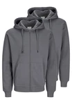 Jack & Jones Hoodie Bradley 2er Pack Hellgrau/Dunkelgrau/Grau