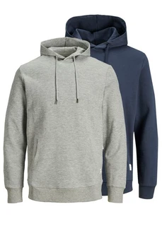 Jack & Jones Hoodie 2er Pack Basic Spar-Set Dunkelblau/Grau/Hellgrau Jack & Jones Hoodie 2er Pack Basic Spar-Set Dunkelblau/Grau/Hellgrau