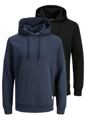 Jack & Jones Hoodie 2er Pack Basic Spar-Set Dunkelblau/Blau