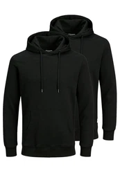 Jack & Jones Hoodie 2er Pack Basic Spar-Set Schwarz