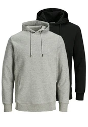 Jack & Jones Hoodie 2er Pack Basic Spar-Set Dunkelgrau/Hellgrau/Grau/Schwarz