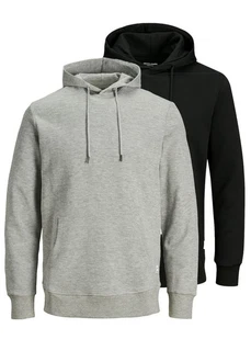 Jack & Jones Hoodie 2er Pack Basic Spar-Set Dunkelgrau/Hellgrau/Grau/Schwarz Jack & Jones Hoodie 2er Pack Basic Spar-Set Dunkelgrau/Hellgrau/Grau/Schwarz
