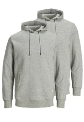 Jack & Jones Hoodie 2er Pack Basic Spar-Set Grau/Hellgrau