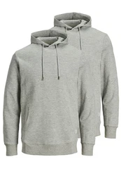 Jack & Jones Hoodie 2er Pack Basic Spar-Set Grau/Hellgrau