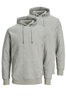 Jack & Jones Hoodie 2er Pack Basic Spar-Set Grau/Hellgrau Jack & Jones Hoodie 2er Pack Basic Spar-Set Grau/Hellgrau
