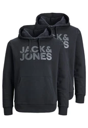 Jack & Jones Hoodie 2er Pack Corp Dunkelblau/Dunkelgrau/Schwarz/Grau