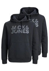 Jack & Jones Hoodie 2er Pack Corp Dunkelblau/Dunkelgrau/Schwarz/Grau