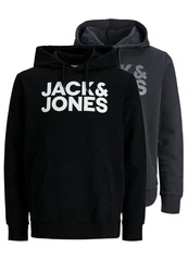 Jack & Jones Hoodie 2er Pack Corp Schwarz/Dunkelblau