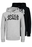 Jack & Jones Hoodie 2er Pack Corp Schwarz/Grau/Dunkelgrau/Hellblau