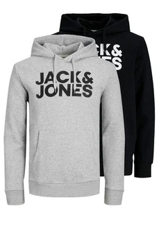 Jack & Jones Hoodie 2er Pack Corp Schwarz/Grau/Dunkelgrau/Hellblau