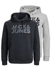 Jack & Jones Hoodie 2er Pack Corp Dunkelblau/Schwarz/Dunkelgrau/Grau/Hellblau