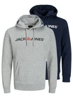 Jack & Jones Hoodie 2er Pack Corp Sweatshirt Grau/Dunkelblau/Blau