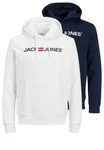 Jack & Jones Hoodie 2er Pack Corp Sweatshirt Dunkelblau/Schwarz/Rot/Hellblau/Blau