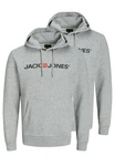 Jack & Jones Hoodie 2er Pack Corp Sweatshirt Schwarz/Grau/Hellgrau/Dunkelgrau