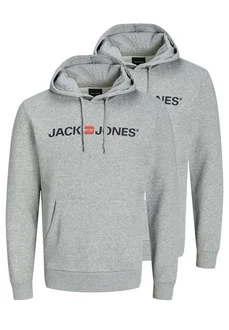 Jack & Jones Hoodie 2er Pack Corp Sweatshirt Schwarz/Grau/Hellgrau/Dunkelgrau