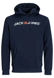 JACK & JONES Herren Hoodie Logo JJECORP Old Sweat Hood NOOS (12137054) Dunkelblau/Schwarz/Blau