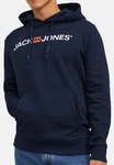 JACK & JONES Herren Hoodie Logo JJECORP Old Sweat Hood NOOS (12137054) Dunkelblau/Schwarz/Blau